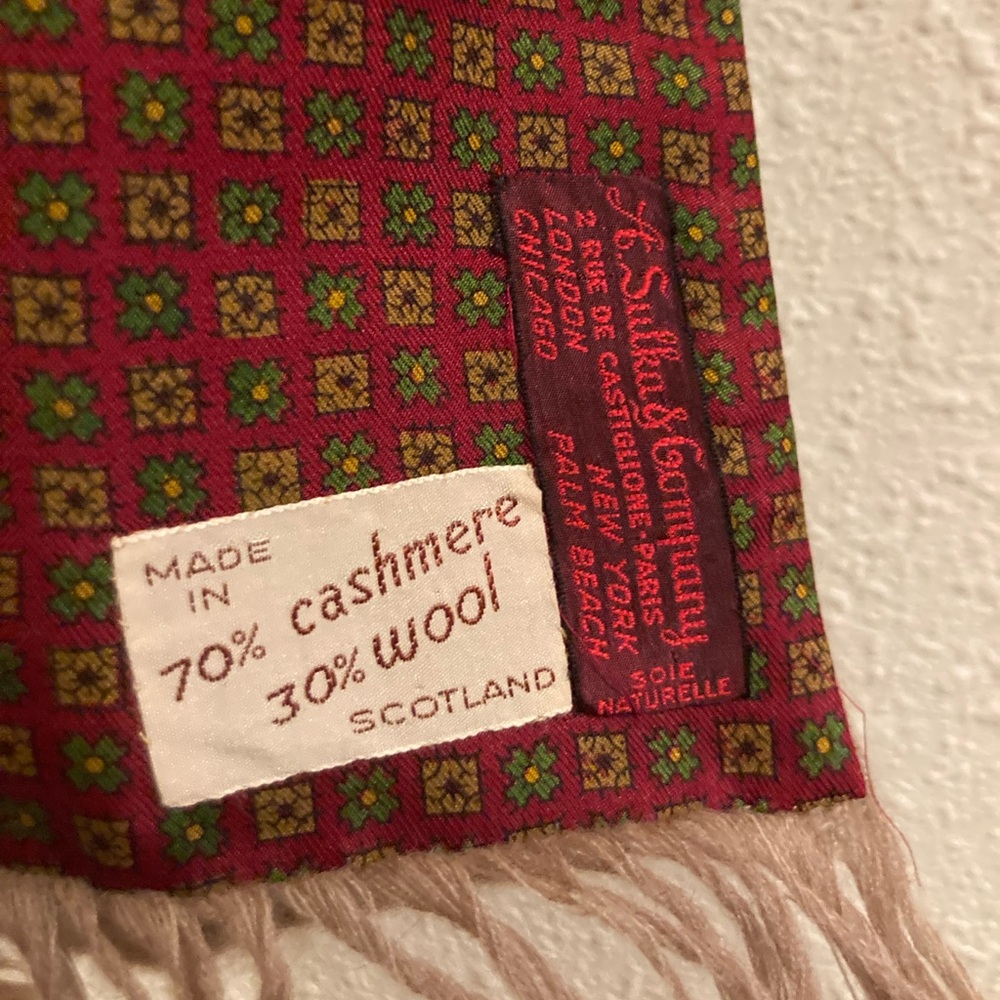 A. Sulka & Company cashmere wool silk opera scarf